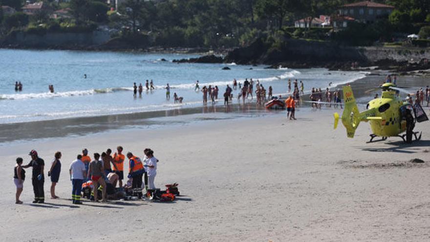 Muere un hombre ahogado en la playa de A Madorra de Nigrán