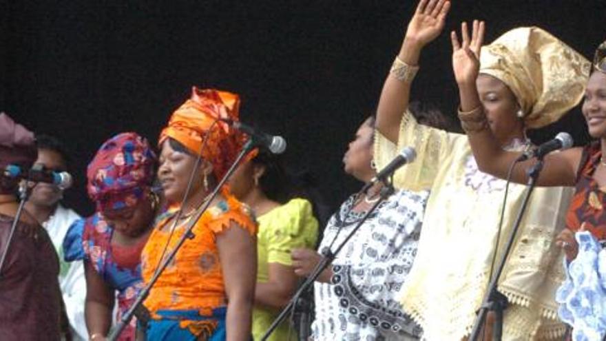 Recital de gospel en el escenario en el Parque Santa Catalina, el pasado domingo, durante las actividades de África Vive&#039;.