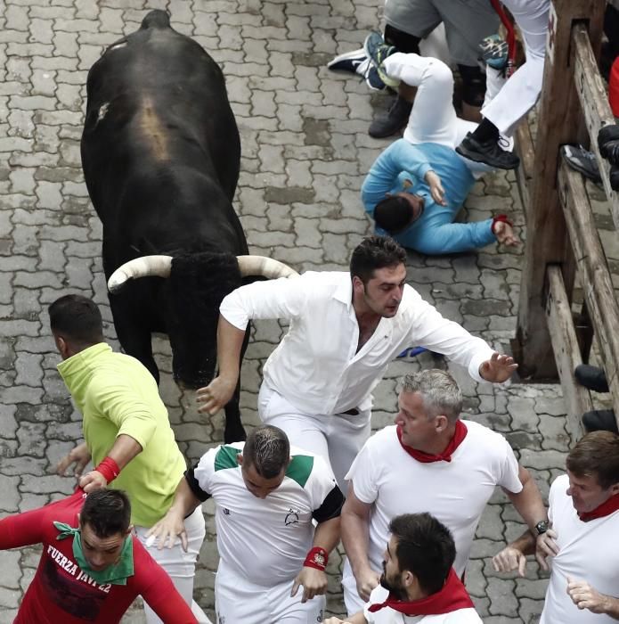 Imágenes del segundo encierro de los Sanfermines de 2019.