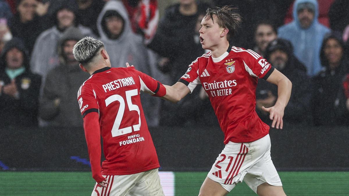 Gol de Andreas Schjelderup contra el Real Madrid