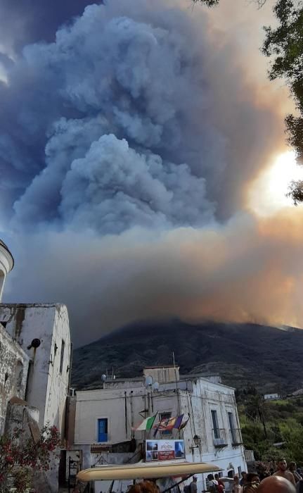 La erupción del volcán Estrómboli