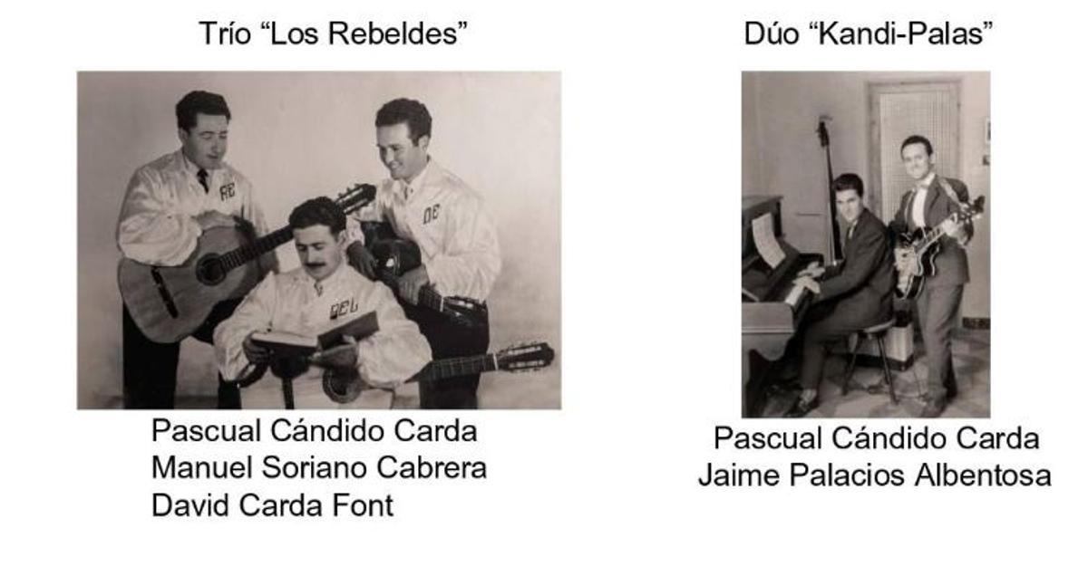 Los dos grupos de los que formó parte Pascual Cándido Carda.