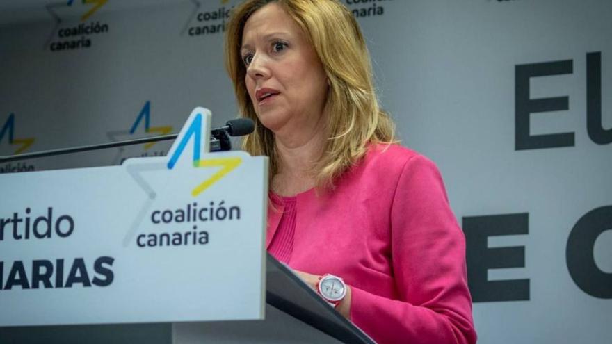 Rosa Dávila, este viernes en la sede de Coalición Canaria.