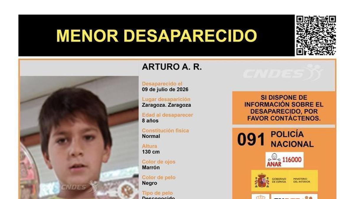 Desaparece un niño de 8 años en Zaragoza y piden colaboración ciudadana para localizarlo