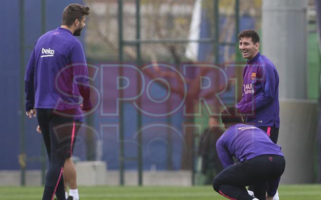 Entreno del FC Barcelona antes del clásico