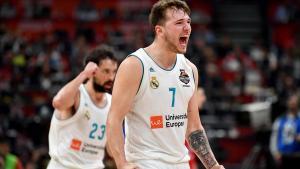 Luka Doncic estalla de alegría en la semifinal europea frente al CSKA