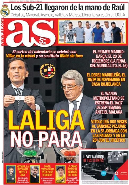 Portadas sábado 22 de julio de 2017