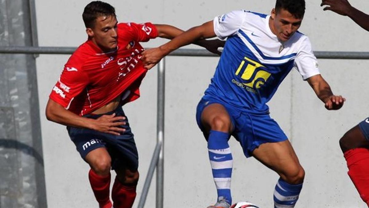 Luismi Quezada, en un partido ante el Badalona