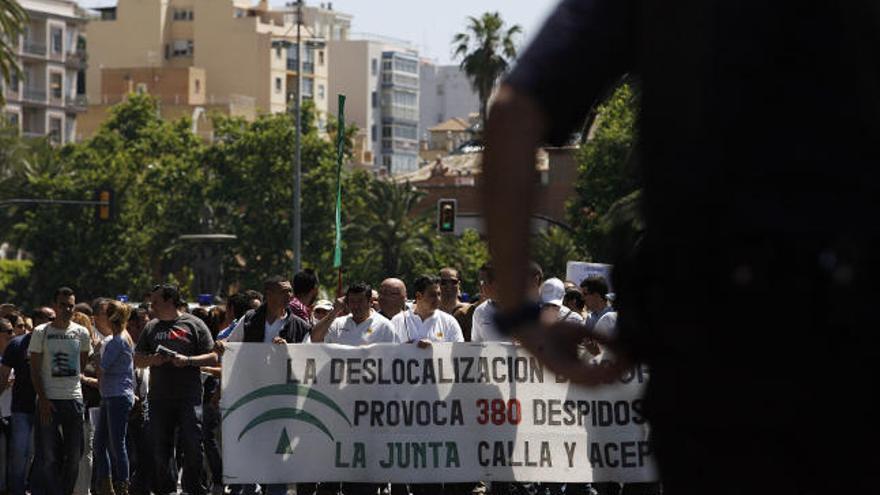 Protesta de los trabajadores de Isofotón.