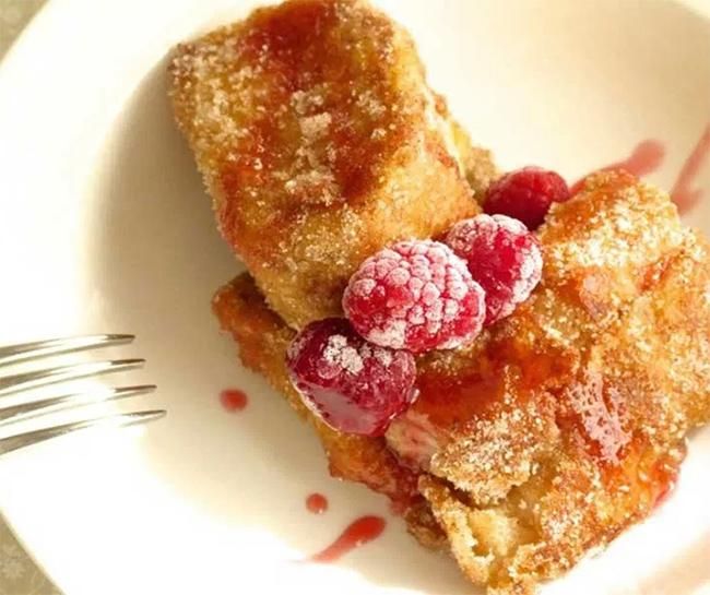 Torrijas con frambuesas