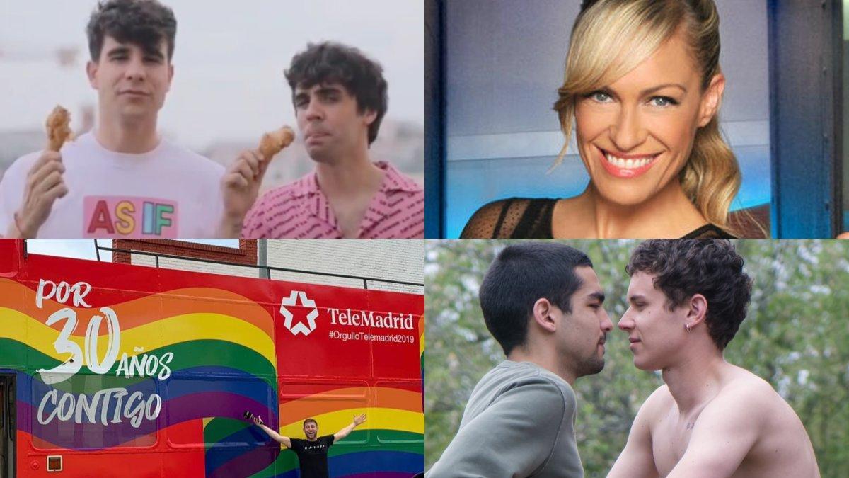Algunos de los televisivos que se subirán en algunas carrozas del desfile del Orgullo LGTBIQ+ en Madrid.