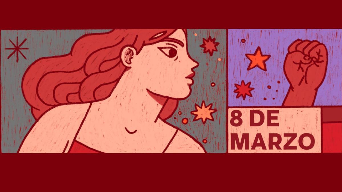 Cartel ilustrativo del 8-M para la Universidade da Coruña.