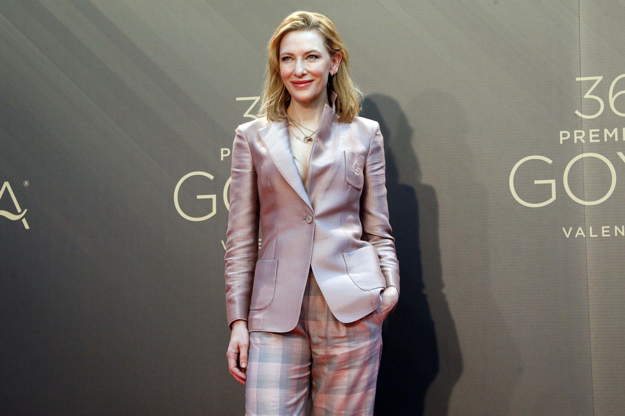 La actriz australiana Cate Blanchett, premio internacional de los Goya, en el Palau de les Arts