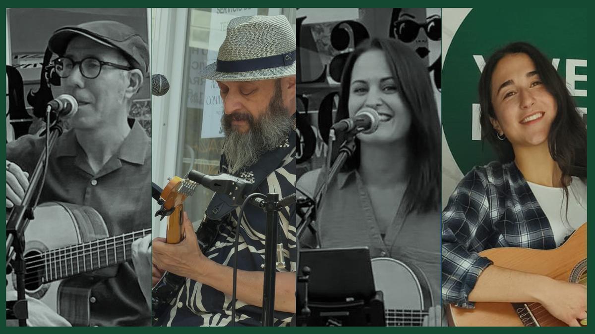 De izquierda a derecha, Villacura, Julius, Elena Olmos y Lucía Alamán, los cuatro finalistas de ZgzCrea.