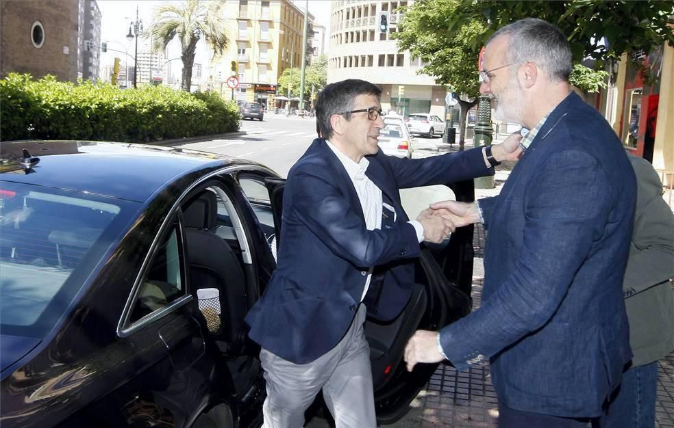 Visita de Patxi López a la sede del PSOE de Zaragoza