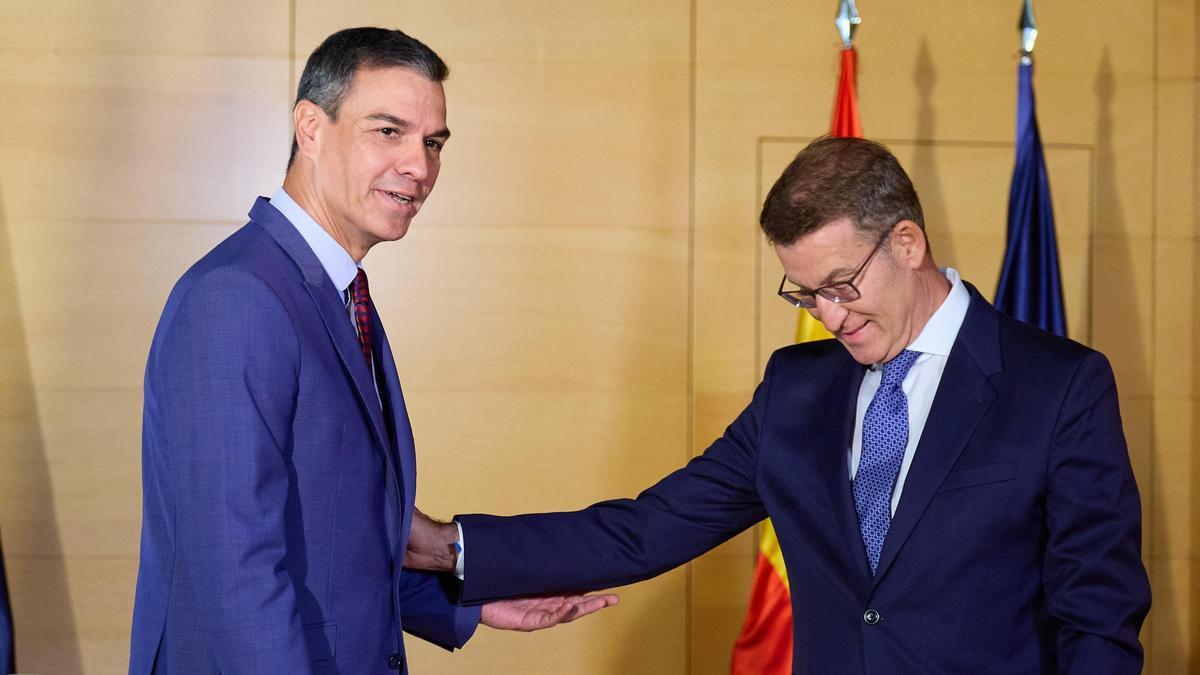 Pedro Sánchez y Alberto Núñez Feijóo, en el Congreso de los Diputados