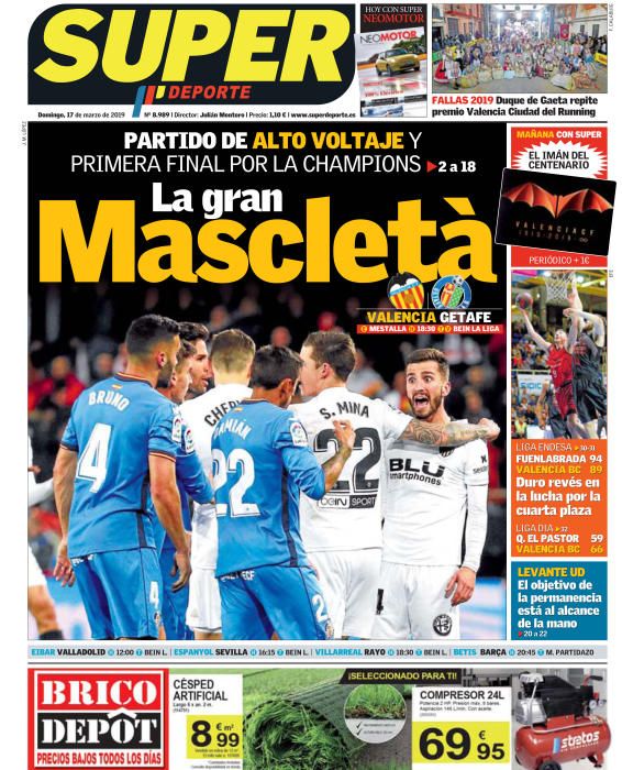 Portada SUPERDEPORTE domingo 17 marzo 2019