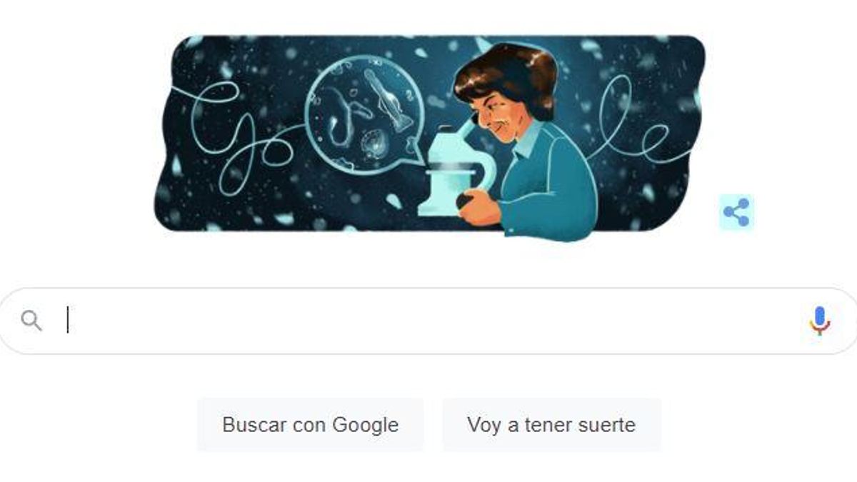 Doodle celebra el 105 cumpleaños de Ángeles Alvariño.