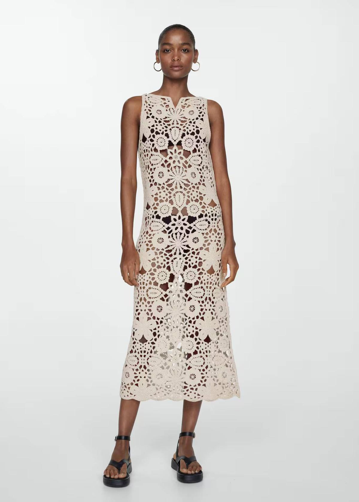 Vestido 100% algodón de crochet