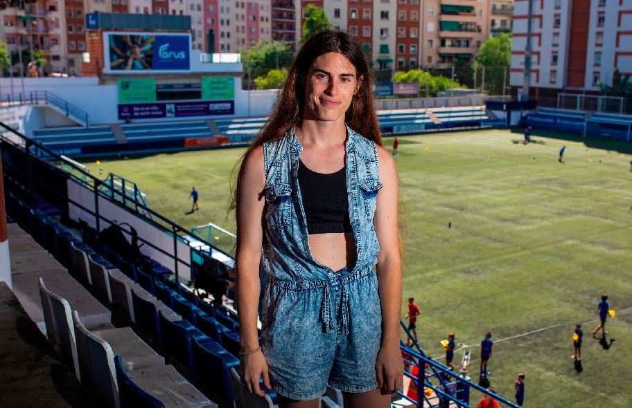 Valentina Berr, en el Nou Sardenya, el estadio del Europa.