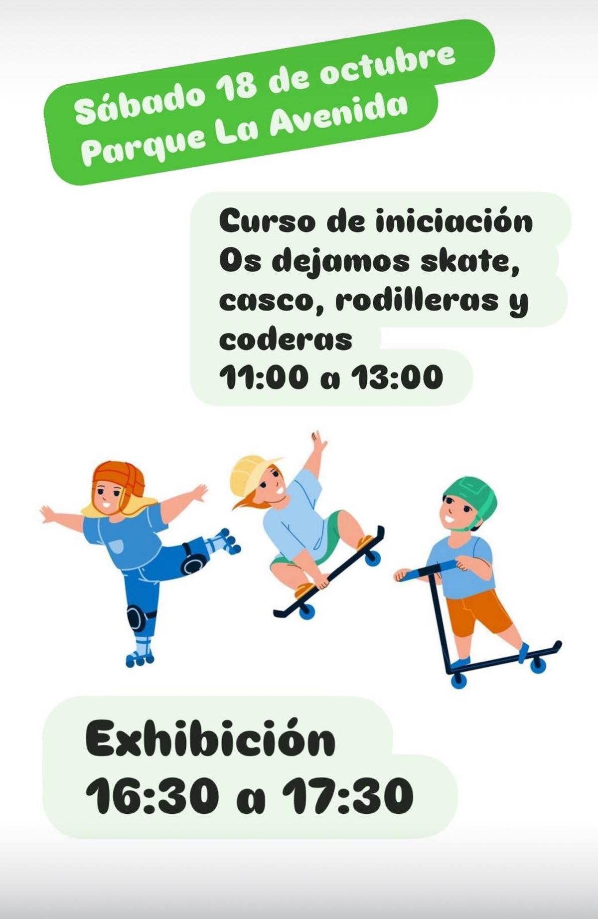 El cartel de la apertura de la pista de skate