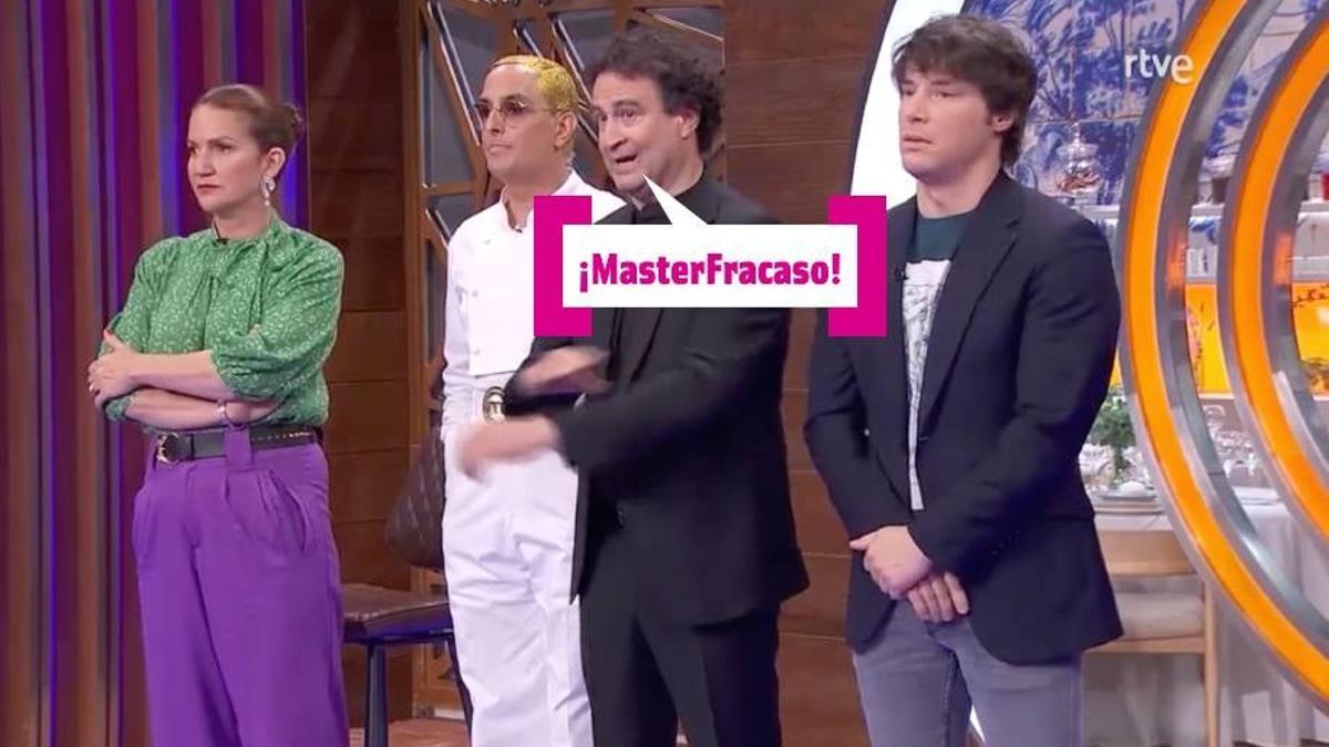 El jurado de 'MasterChef' cancelando la prueba del flan