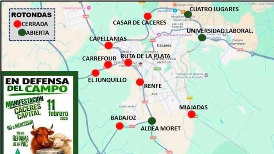Los agricultores extremeños amenazan con bloquear Cáceres cortando sus principales accesos