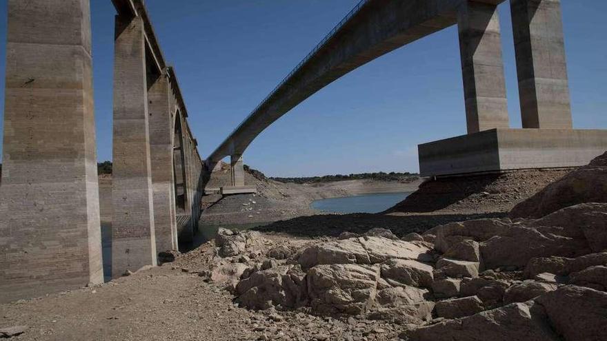 La sequía es evidente en el embalse de Ricobayo.