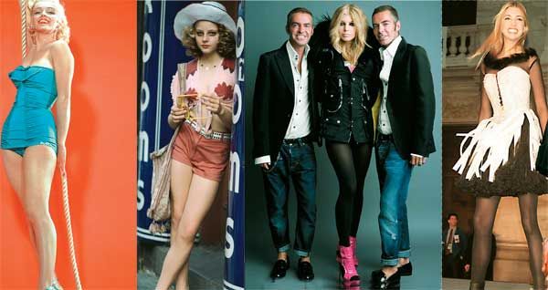 Fotos que abarcan los diferentes estilos: 1956, 1976, 1976 ( Fergi junto a los diseñadores DSquared