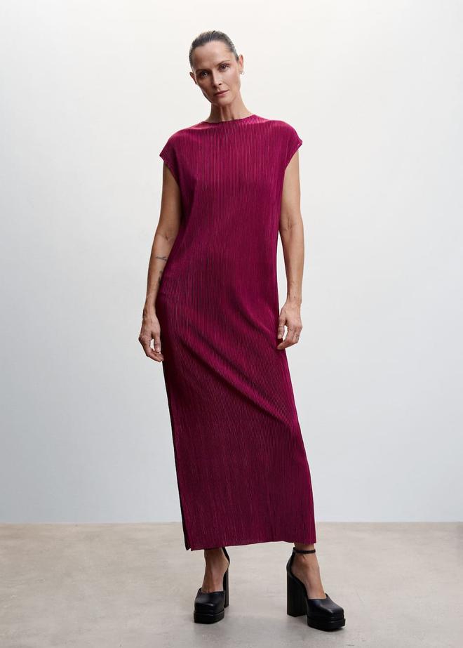 Vestido largo plisado