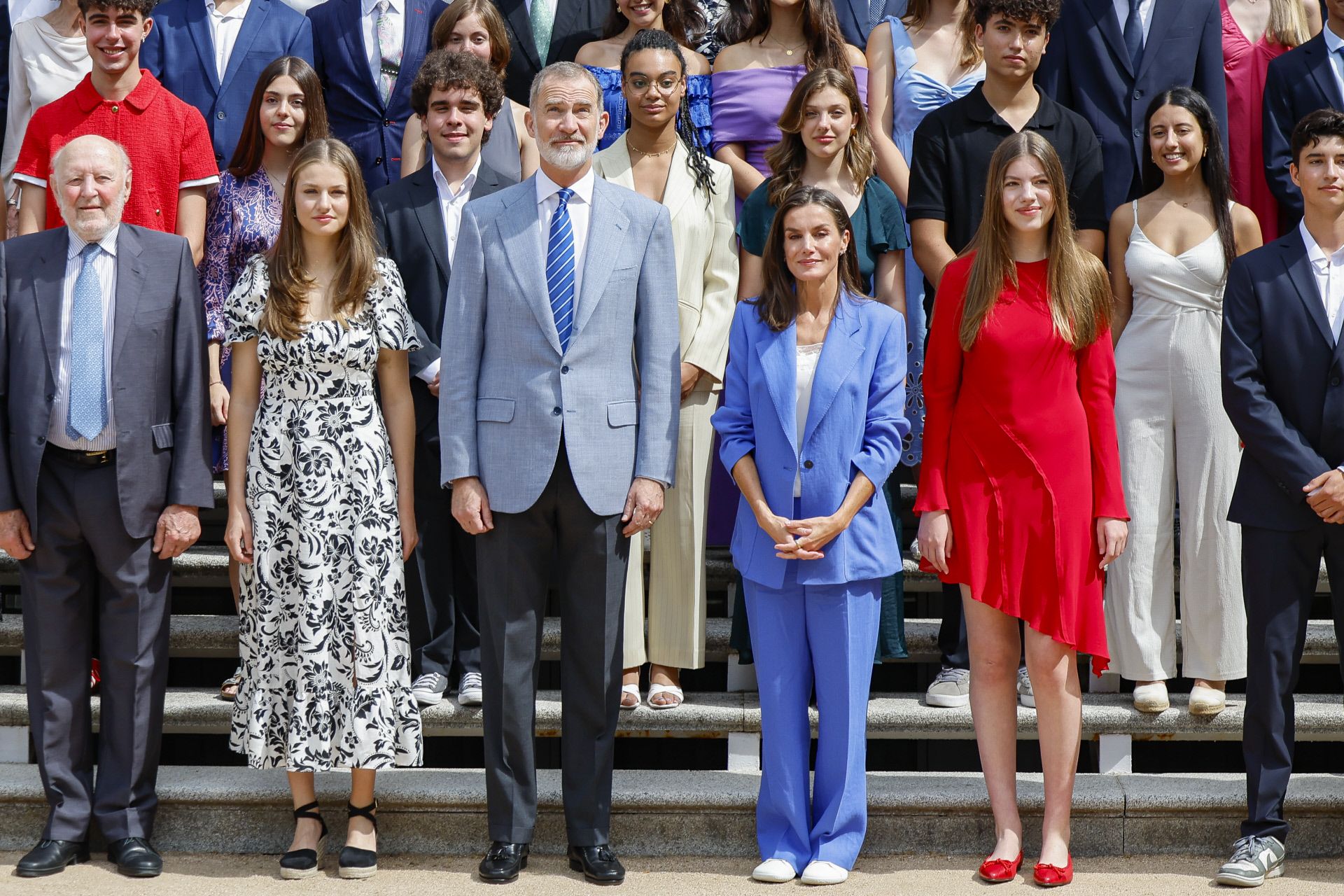 La Familia Real preside una audiencia en el Palacio de la Zarzuela.