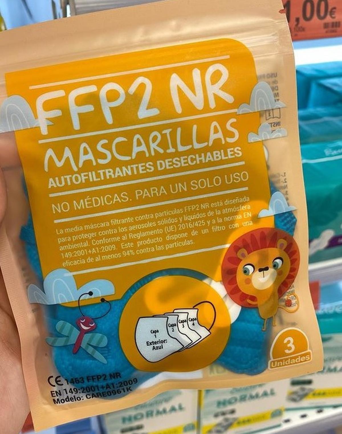 Las mascarillas FFP2 infantiles de Mercadona.