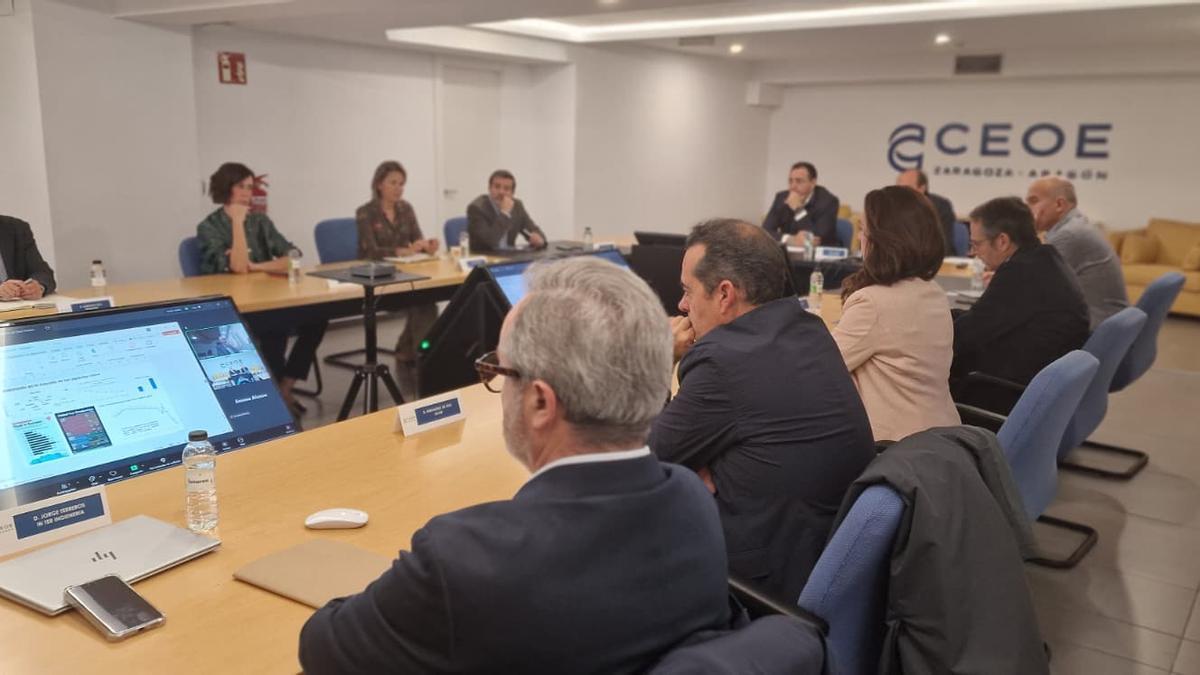 La reunión de la comisión de Internacionalización de la CEOE Aragón celebrada este miércoles en Zaragoza.