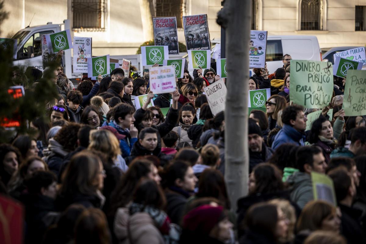 Huelga contra la concertación del Bachillerato, el pasado enero.