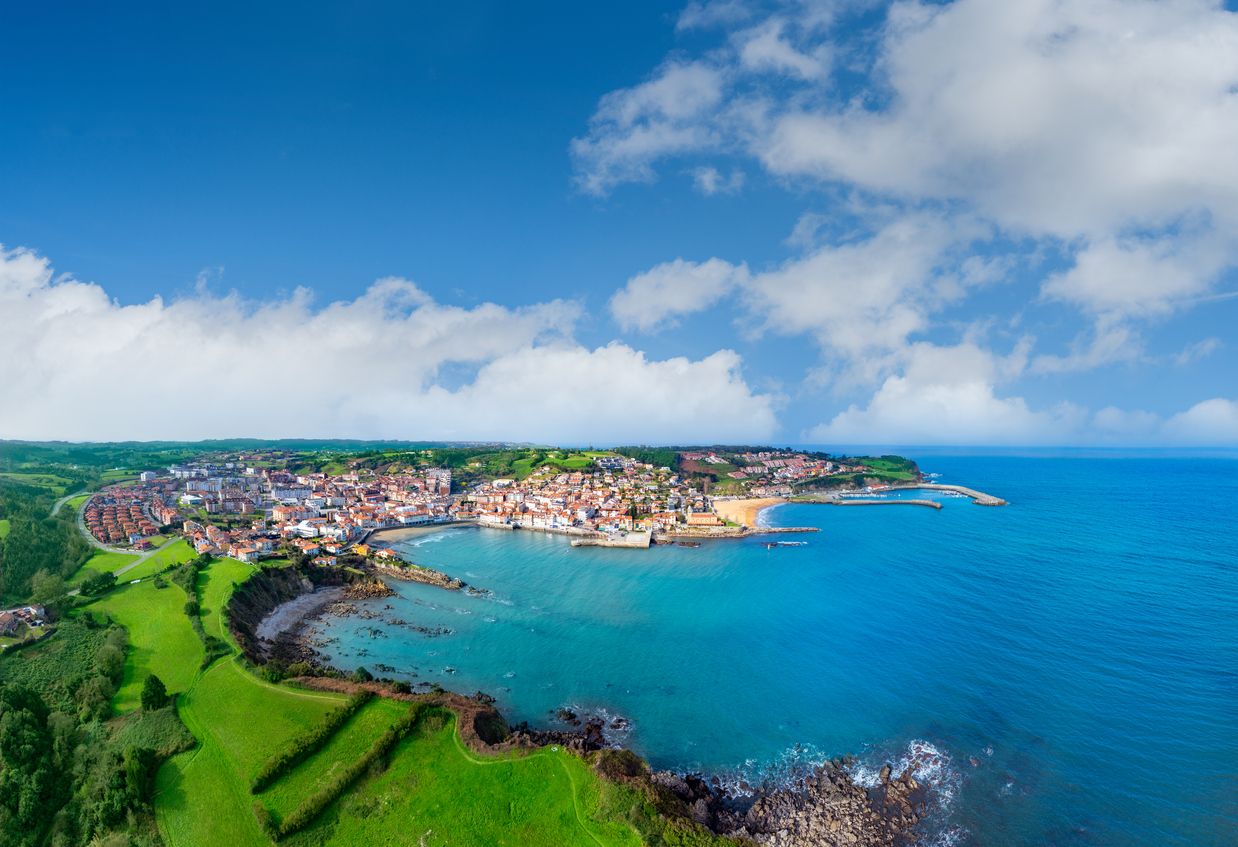 Vista aérea de Luanco, Asturias