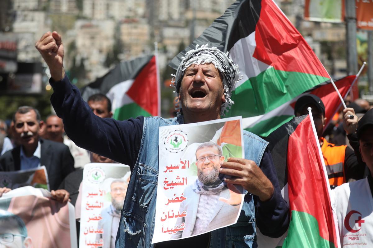 Protestas en Cisjordania tras la muerte del preso palestino Jader Adnan