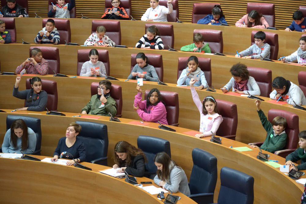 Escolars es convertixen en diputats en les Corts