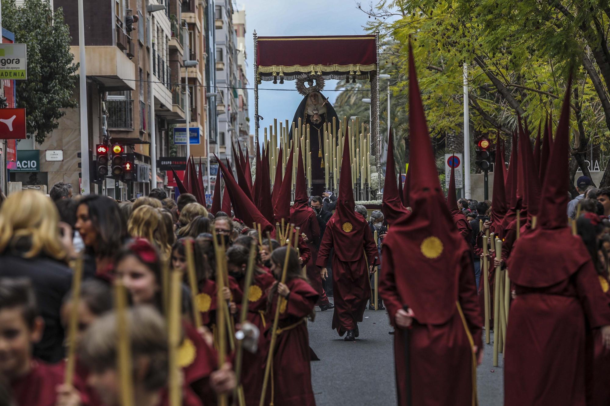 Elche Procesiones Miercoles Santo:Procesion de las Jesuitinas,Cristo del Amor Salesianos,Misa Mare de Deu de les Bombes,Nuestro Padre Jesus Rescatado.