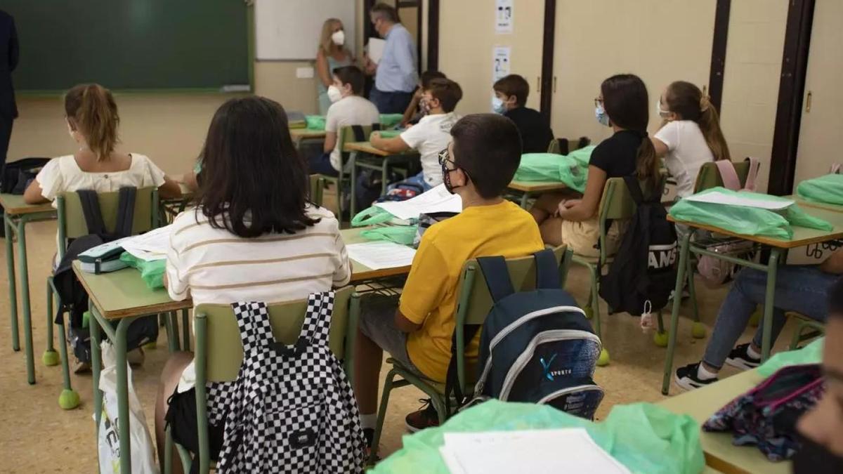 Una clase del CEIP Taquigràf Martí, en un inicio de curso escolar de hace años