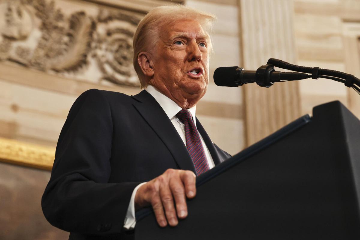 El presidente de EEUU, Donald Trump, en el discurso de investidura en el Capitolio