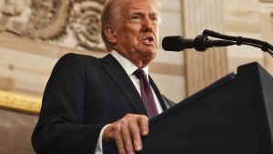 El presidente de EEUU, Donald Trump, en el discurso de investidura en el Capitolio