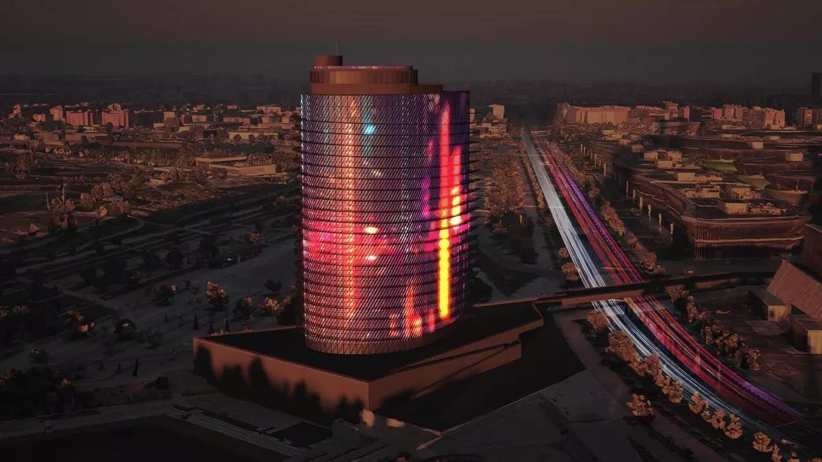 Recreación de la fachada digital de la Torre del Agua