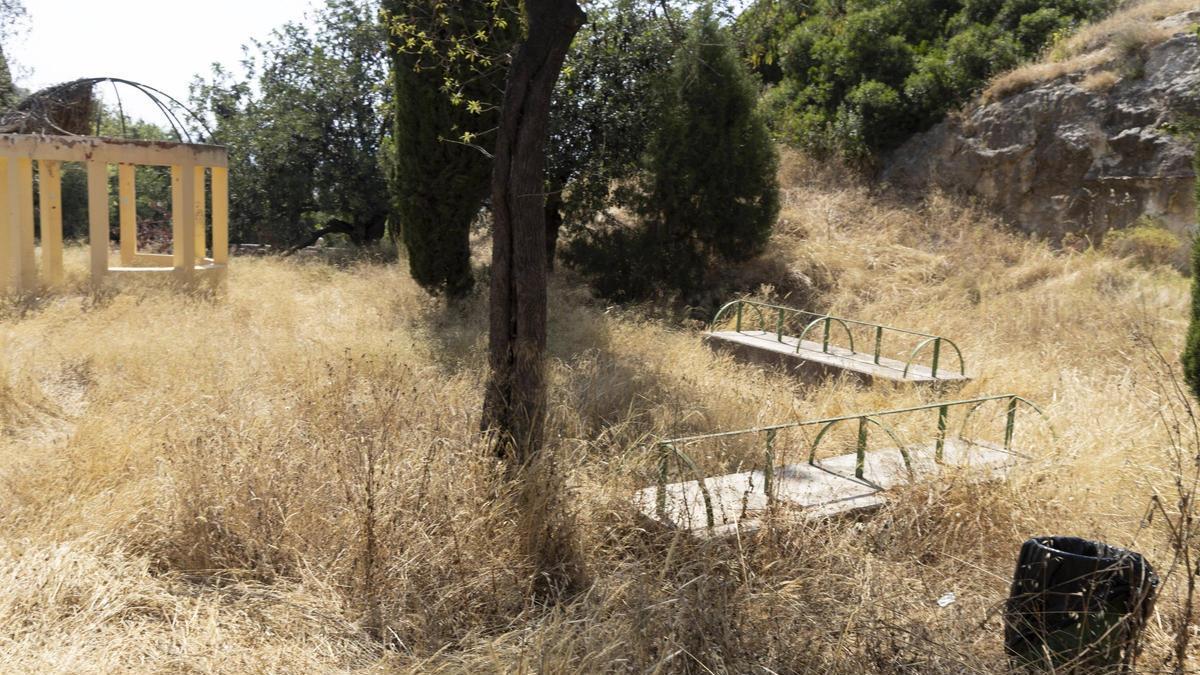 Acumulación de hierbas secas y falta de limpieza en la Costa del Castell de Xàtiva