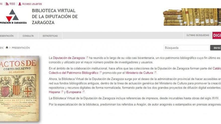 La Biblioteca virtual de la DPZ ofrece más de 180.000 páginas digitalizadas