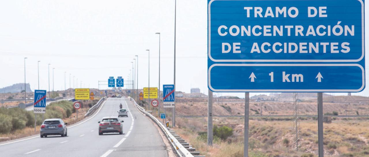 Tramo peligroso recién señalizado en la autovía A-77.