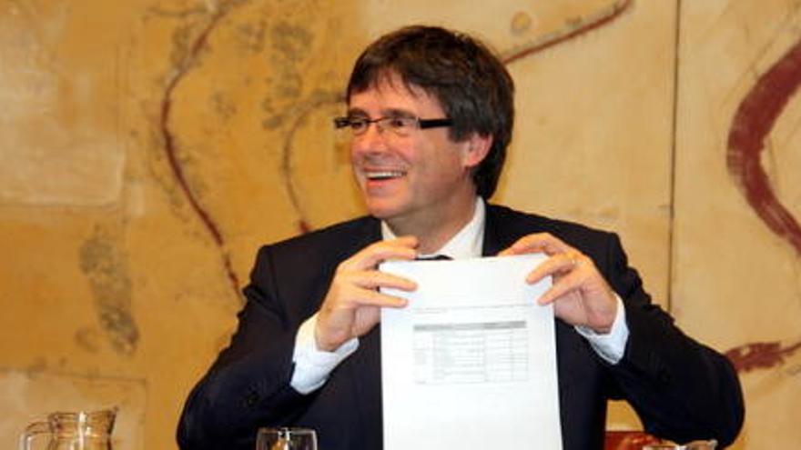 Puigdemont, somrient, aquest dimarts.