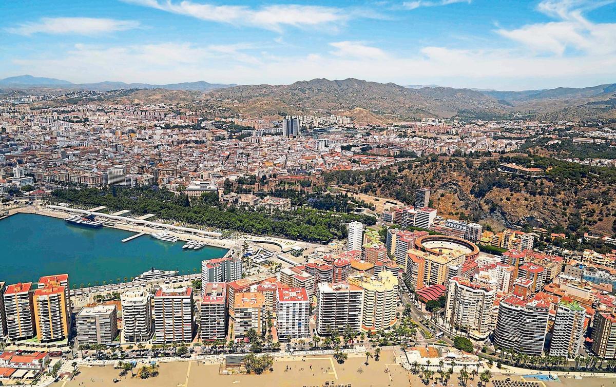 Vista aérea del barrio de  La Malagueta.