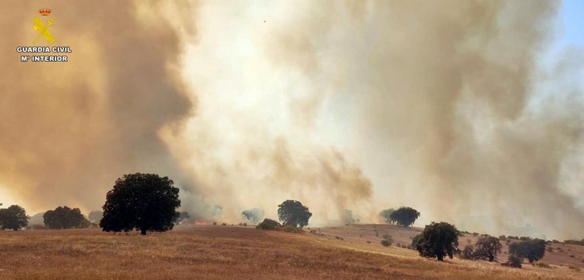 Incendio en el paraje de Monterrubio