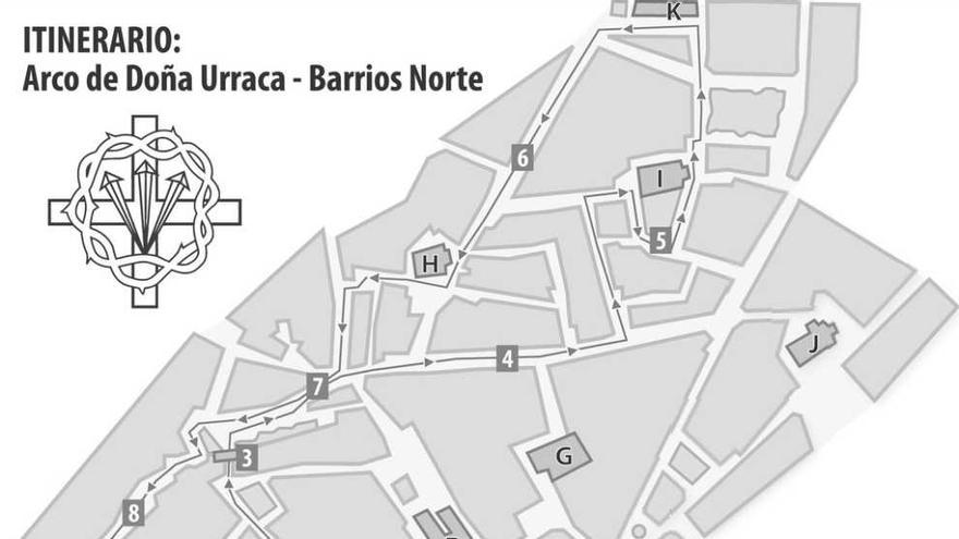 El Yacente elige este año el itinerario del Barrio de la Lana y Arco de Doña Urraca