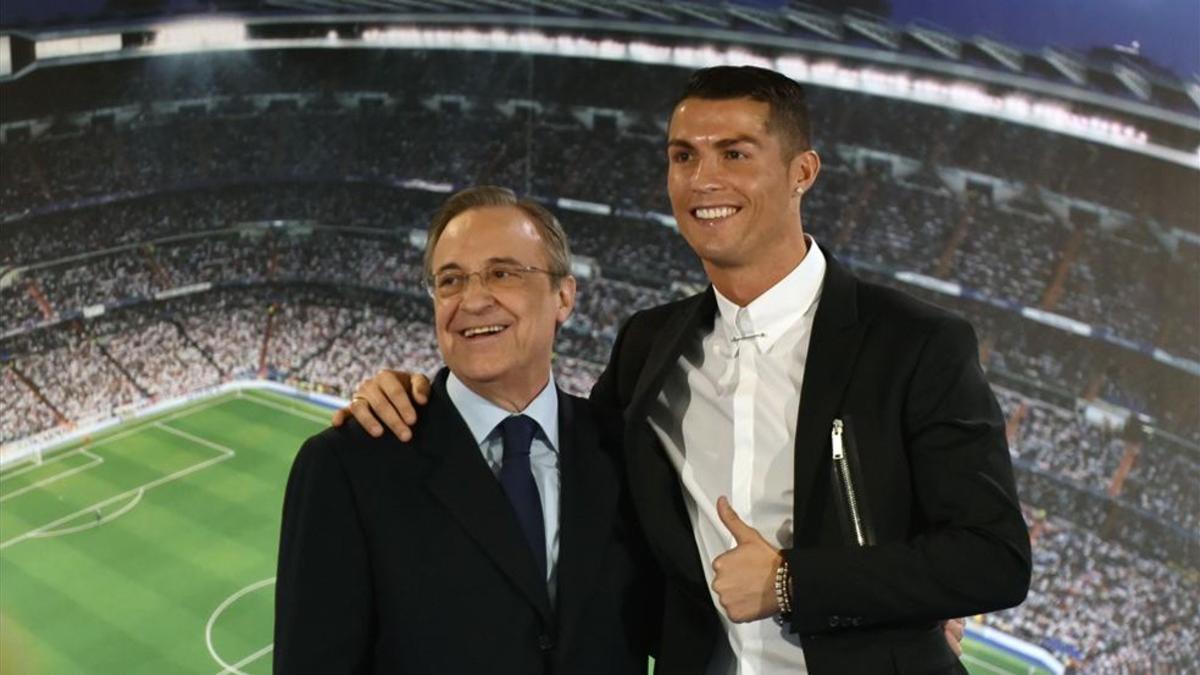 Florentino Pérez y Cristiano Ronaldo, el día de su renovación